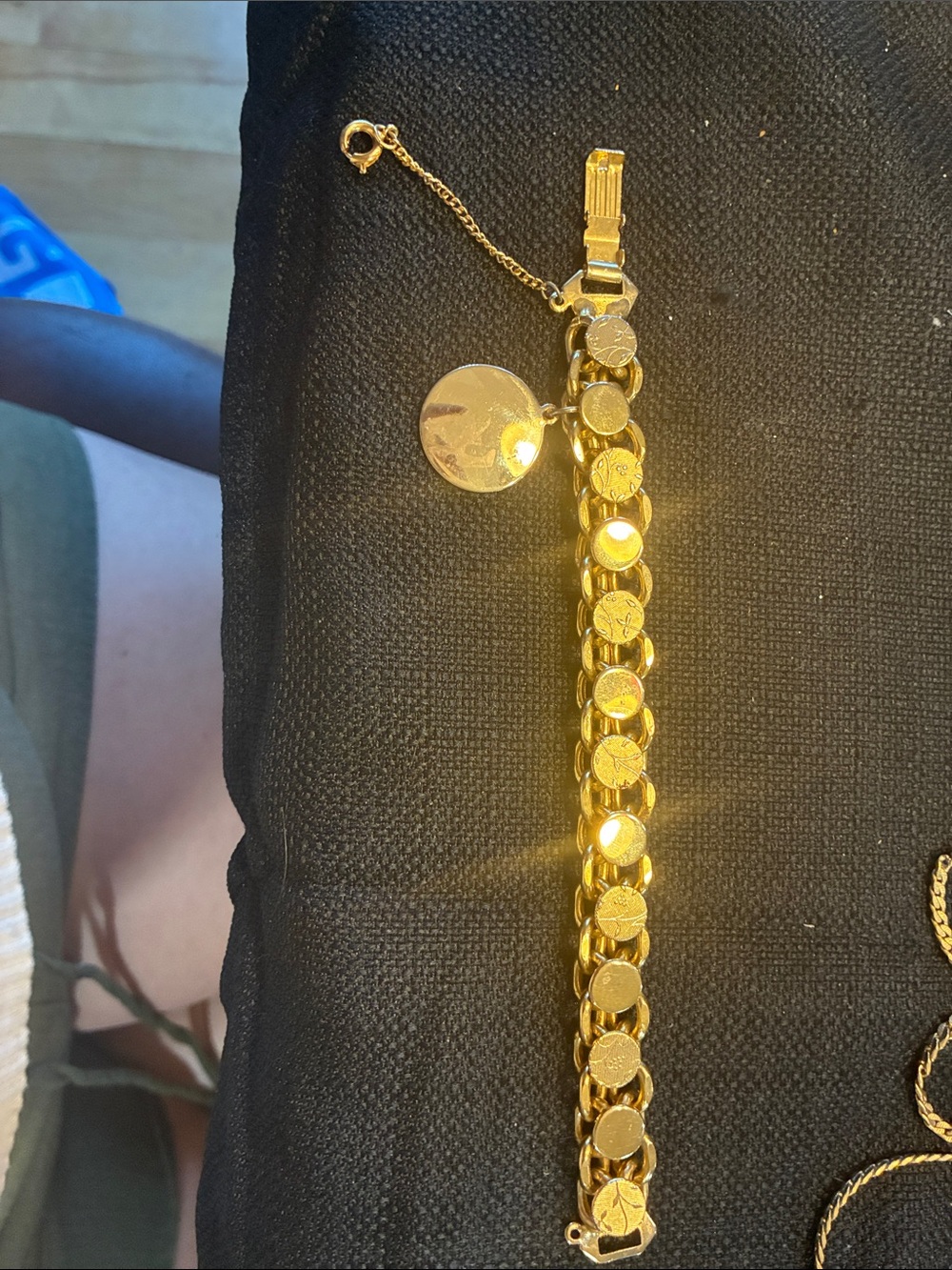 Gold-Tone Coin Link Bracelet